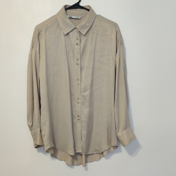 Zara Tops - ZARA. Women's Beige Shirt